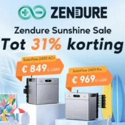 Zendure NL: 9.1–9.15 Sunshine Sale – Save €370 on SolarFlow 2400 Pro!